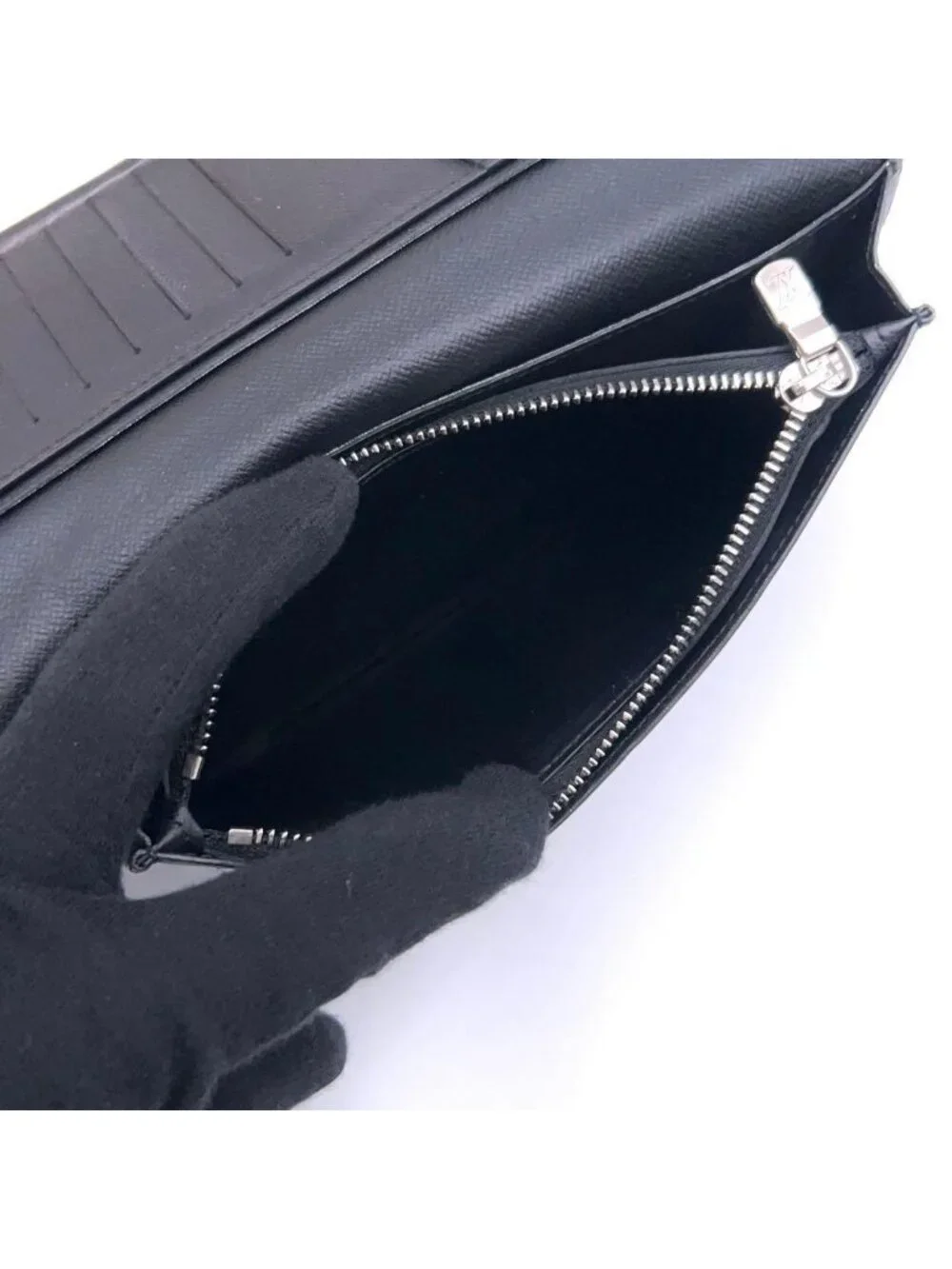 Louis Vuitton Epi Portefeuille Brazza Circle Black Yellow Wallet
